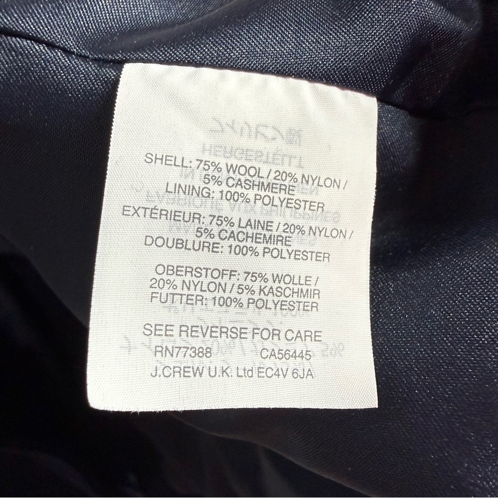 J. Crew Wool Cashmere by Nello Gori Navy Peacoat - Picture 14 of 14